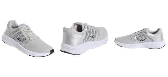 Tnis Esporte Prata em Tecido e Sinttico