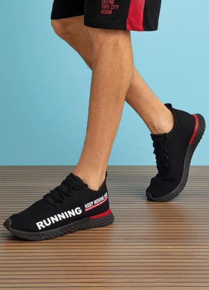 Perfecta - Tênis Esporte Preta em Tecido - PERFECTA