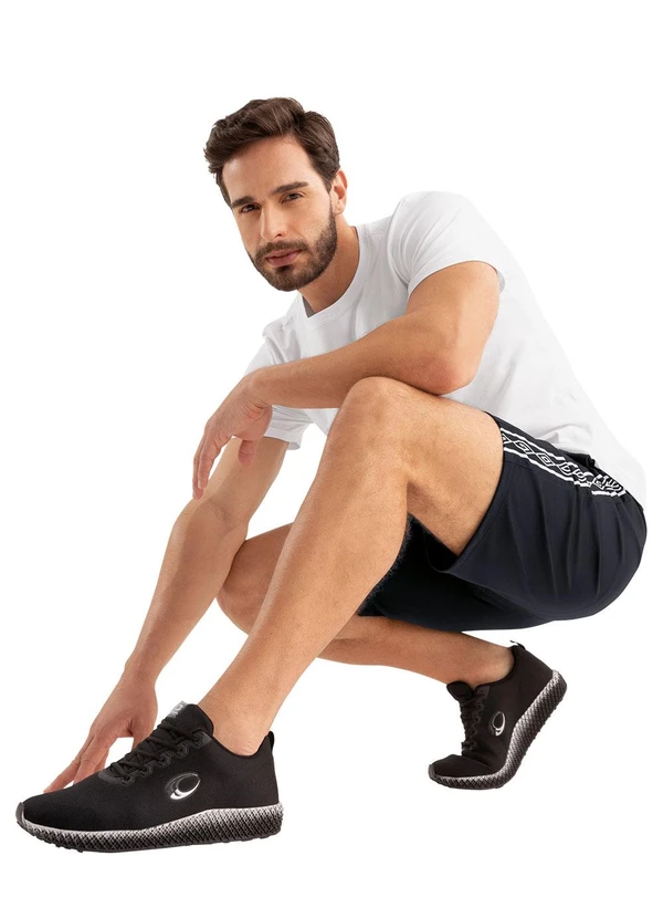 Perfecta - Tênis Esporte Preto com Solado Degradê 2