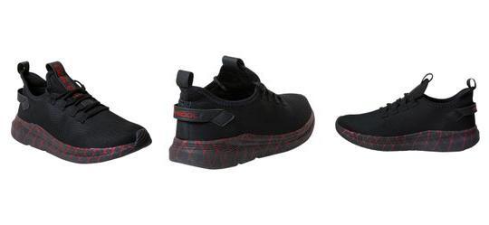 Tnis Esporte Preto com Vermelho em Tecido