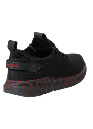 Perfecta - Tênis Esporte Preto com Vermelho em Tecido - PERFECTA