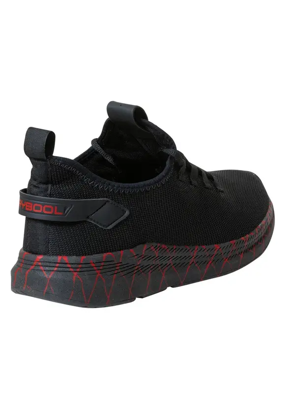 Perfecta - Tênis Esporte Preto com Vermelho em Tecido 2