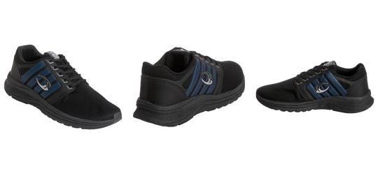 Tnis Esporte Preto em Tecido e Sinttico