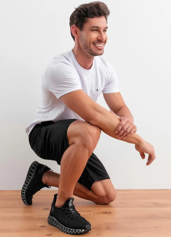 Perfecta - Tênis Esporte Preto em Têcido 3