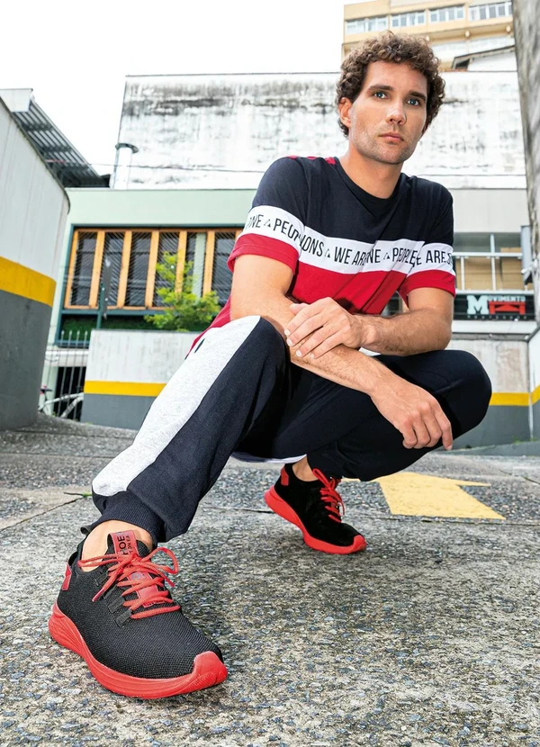 Perfecta - Tênis Esporte Vermelha em Tecido 4