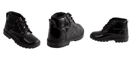 Bota Infantil Menina Preta em Verniz
