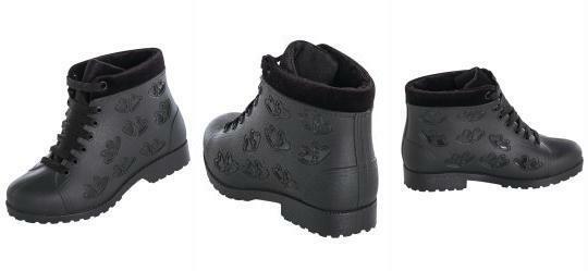 Bota Infantil Preta Detalhe em Veludo