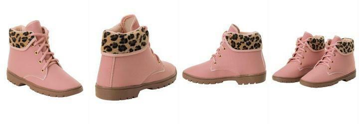 Bota Infantil Rosa com Detalhe de On�a