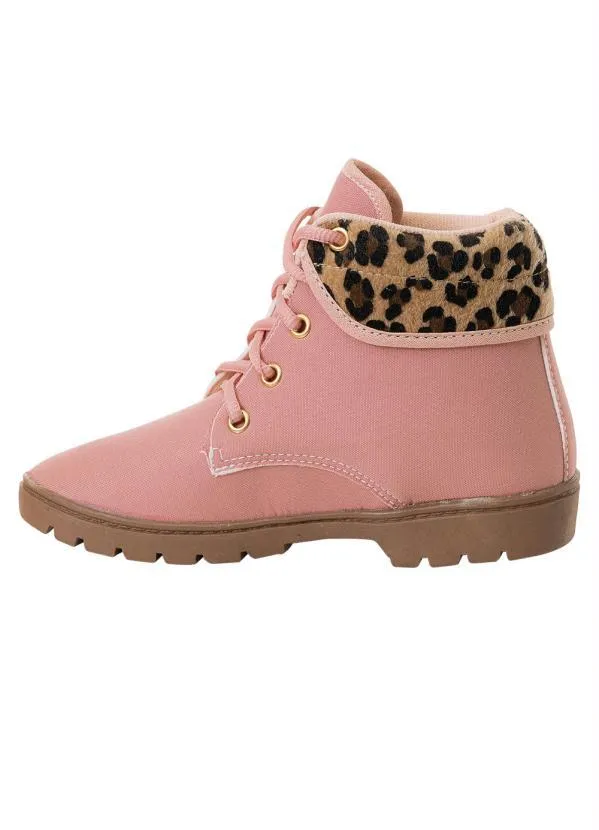 Perfecta - Bota Infantil Rosa com Detalhe de Onça 3