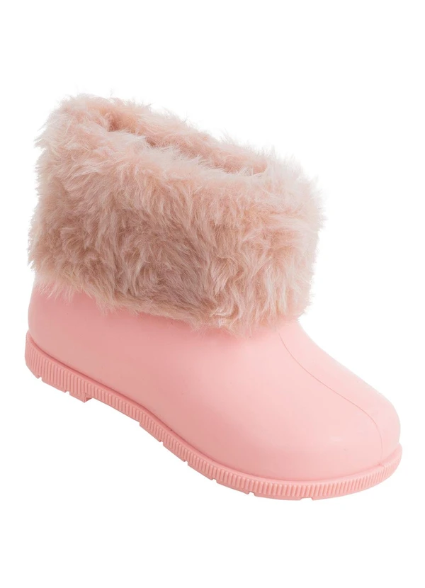 Perfecta - Bota Infantil Rosa com Pelos Sintéticos