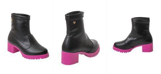 Bota Molekinha Preto em Sint�tico