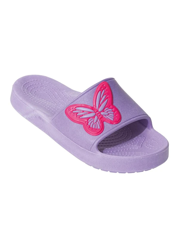 Perfecta - Chinelo Infantil Lilás com Detalhe de Borboleta