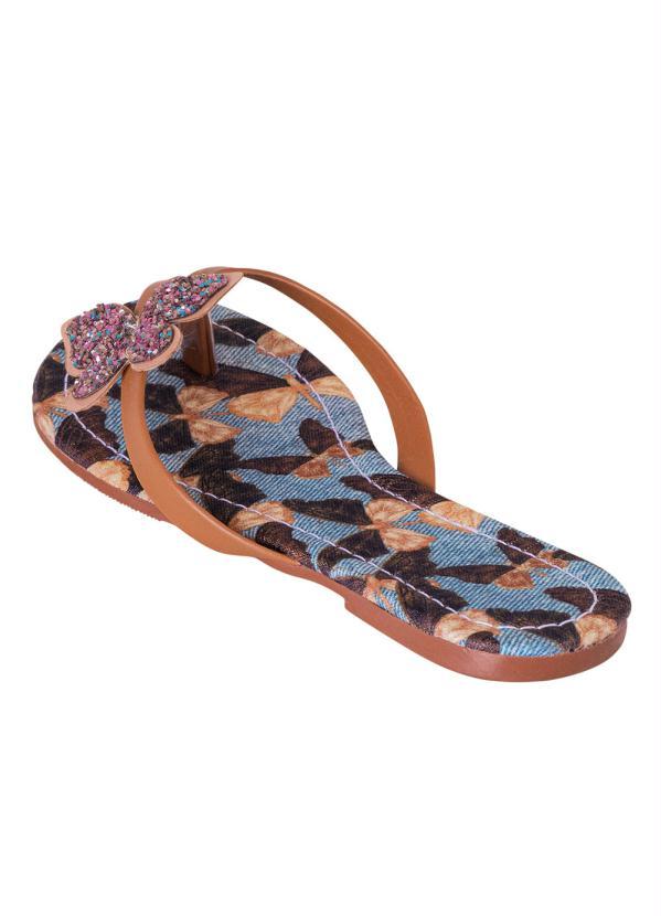 Perfecta - Chinelo Infantil Marrom com Adereço de Borboleta 2