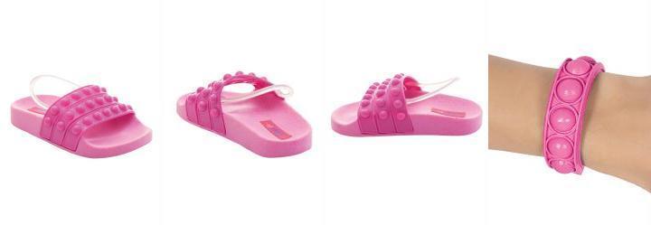 Chinelo Infantil Rosa com Pulseira