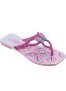 Chinelo Rasteira Infantil Rosa com Adereço