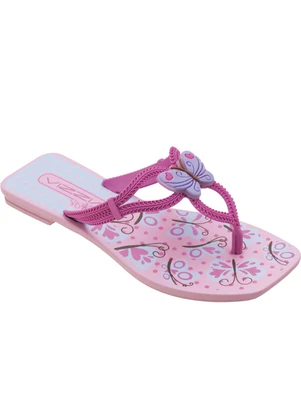 Perfecta - Chinelo Rasteira Infantil Rosa com Adereço - PERFECTA