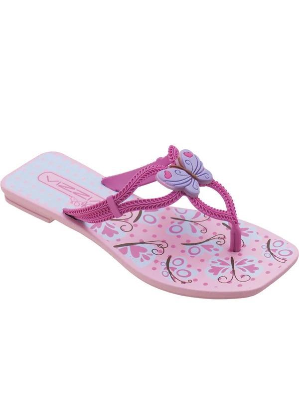 Perfecta - Chinelo Rasteira Infantil Rosa com Adereço