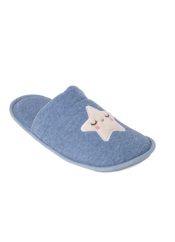 Perfecta - Chinelo Pantufa Infantil Marinho Bordado
