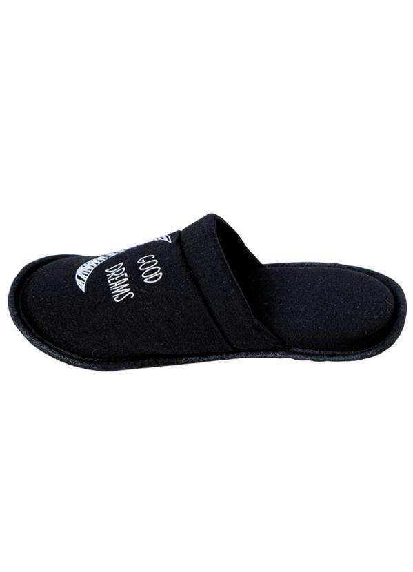 Perfecta - Chinelo Pantufa Infantil Preto em Tecido 3