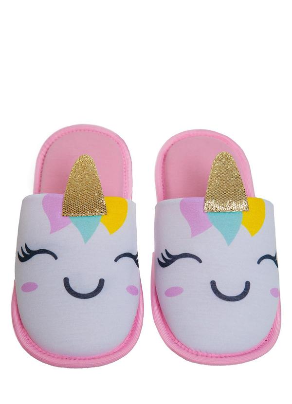 Rovitex - Pantufa Infantil Feminina Unicórnio Rosa