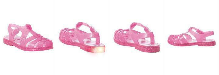 Sand�lia Infantil Rosa Gliter em Pvc