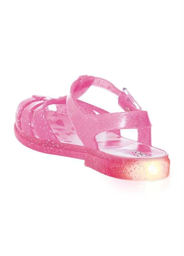 Perfecta - Sandália Infantil Rosa Gliter em Pvc 2