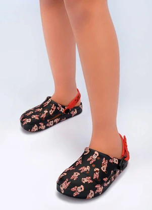 Grendene Kids - Babuche Minnie Fun Print Preto - GRENDENE KIDS