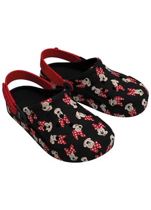 Grendene Kids - Babuche Minnie Fun Print Preto - GRENDENE KIDS