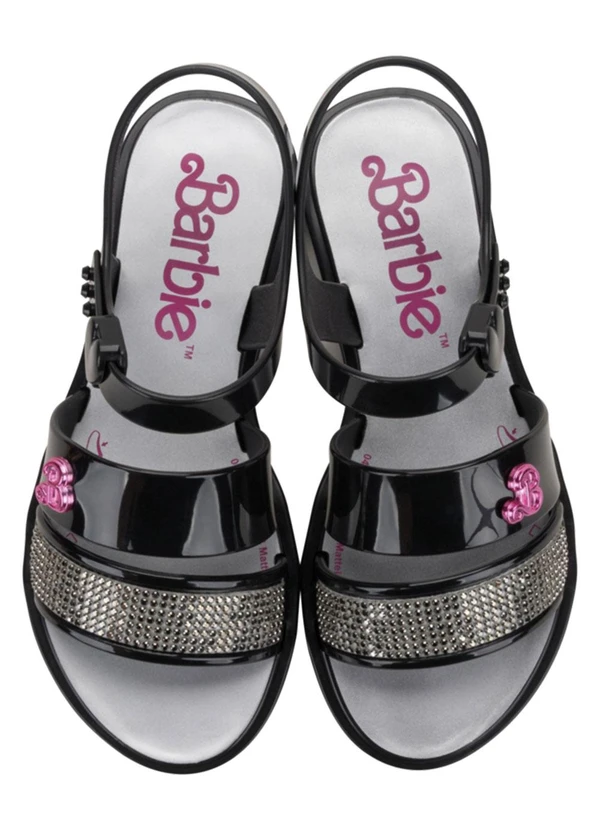 Grendene Kids - Sandália Barbie Glitz Preto 2