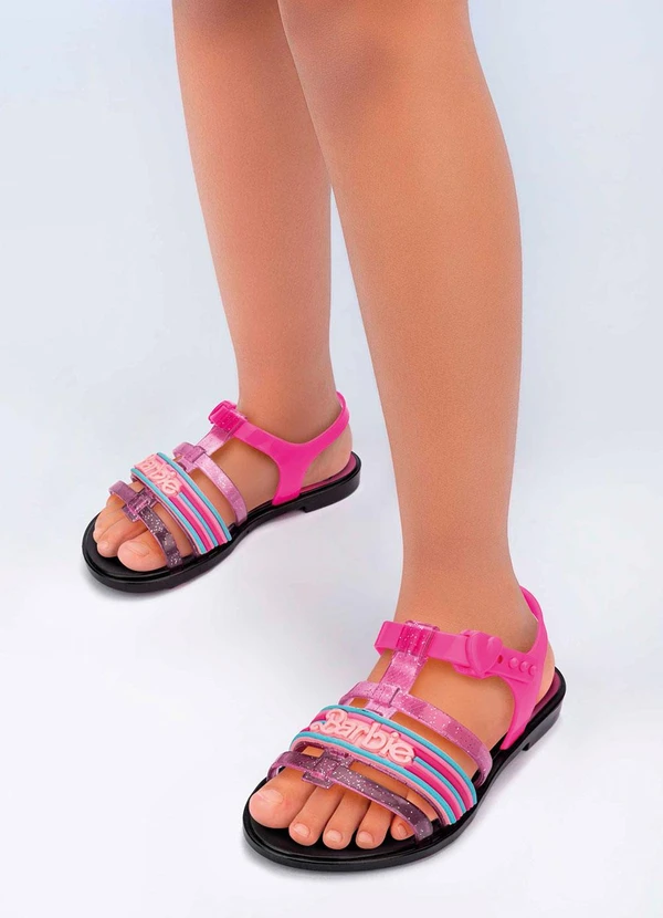 Grendene Kids - Sandália Barbie Ice Cream Preto