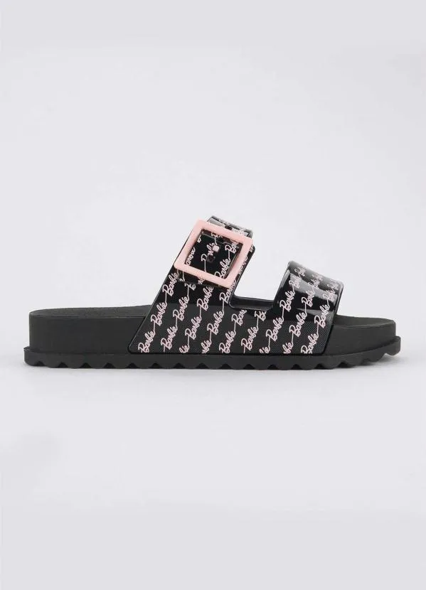 Grendene Kids - Sandália Barbie Logomania Preto 2