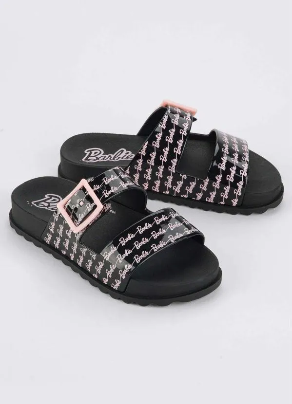 Grendene Kids - Sandália Barbie Logomania Preto 4