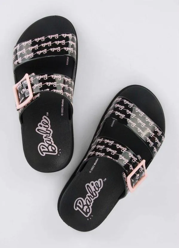 Grendene Kids - Sandália Barbie Logomania Preto 5
