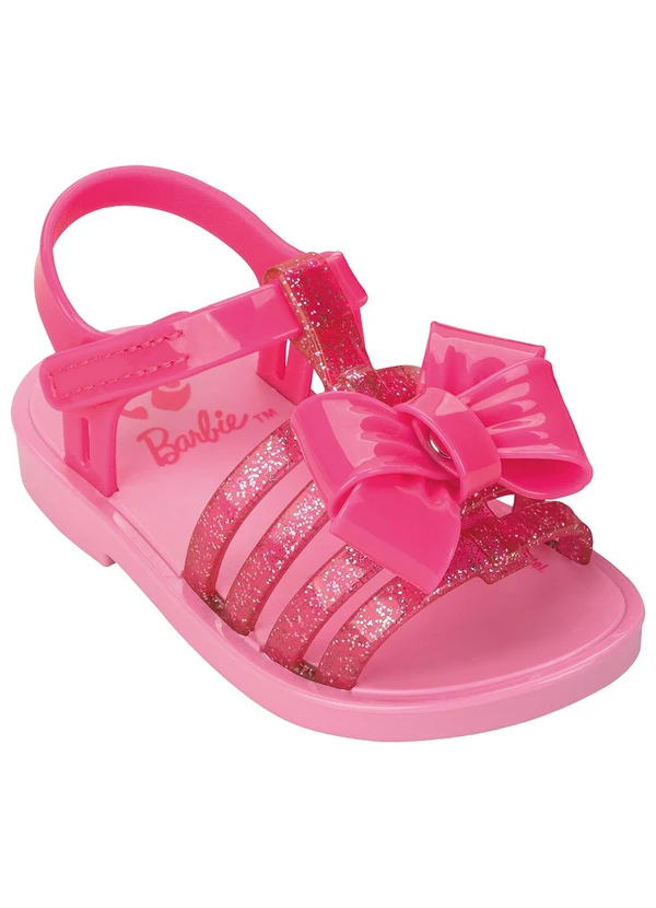 Grendene Kids - Sandalia Barbie Lux Rosa Glitter