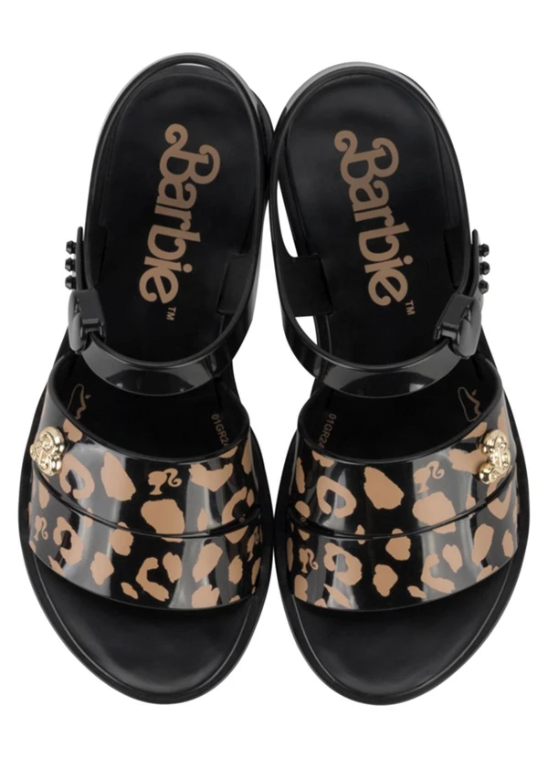 Grendene Kids - Sandália Barbie Ranbow Preto 2