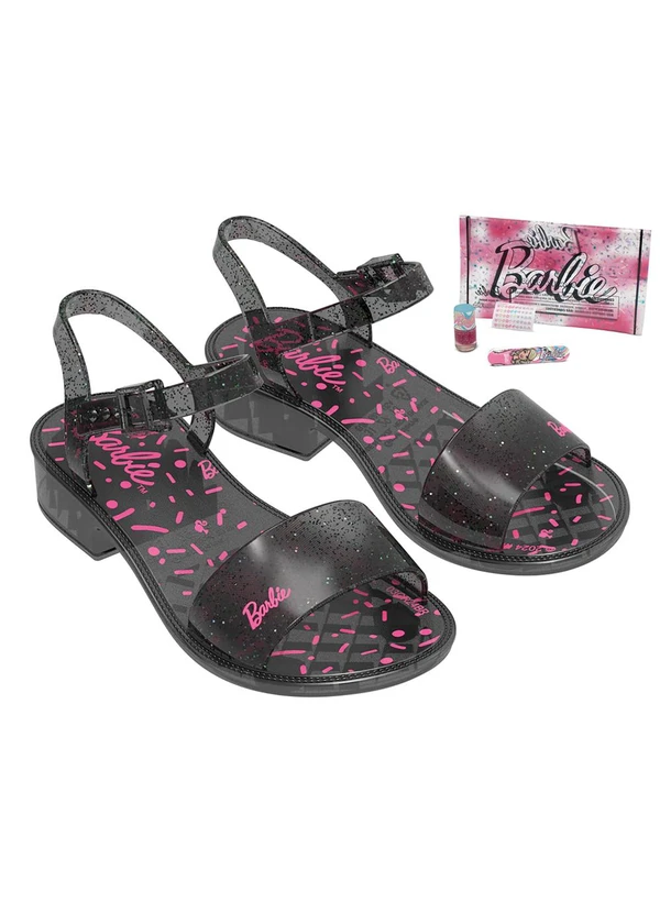 Grendene Kids - Sandália Barbie Shine Deauty Preto 2