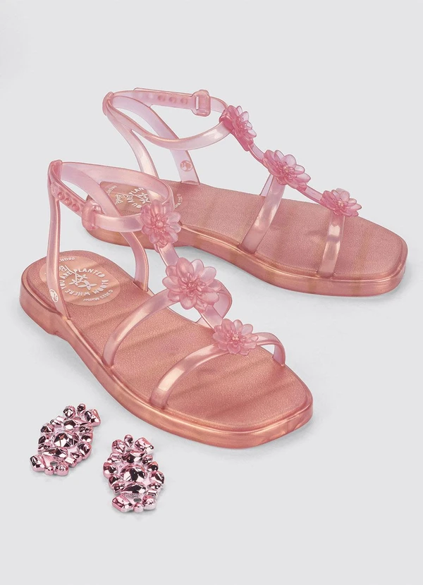 Grendene Kids - Sandália Barbie Troca Enfeites Rosa