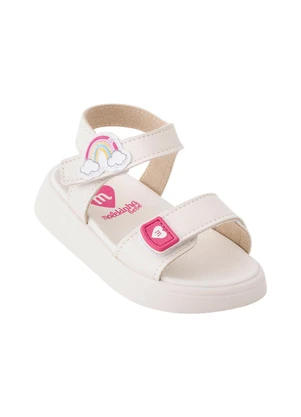 Sandália Molekinha  (Off White) em Sintético - MOLEKINHA