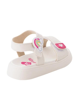 Sandália Molekinha  (Off White) em Sintético - MOLEKINHA