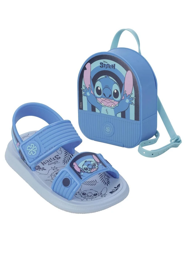 Grendene Kids - Sandália Disney Mochila Stitch Azul
