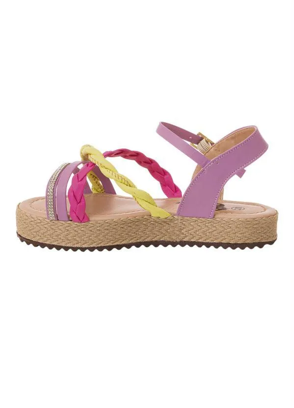 Perfecta - Sandália Infantil Lilás com Strass 3