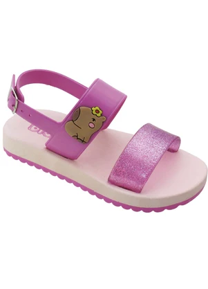 Perfecta - Sandália Infantil Pink com Detalhe de Glitter - PERFECTA