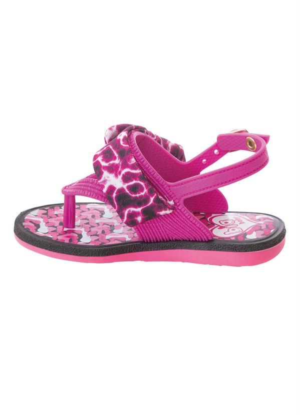 Perfecta - Sandália Infantil Pink com Tecido Estampado 3