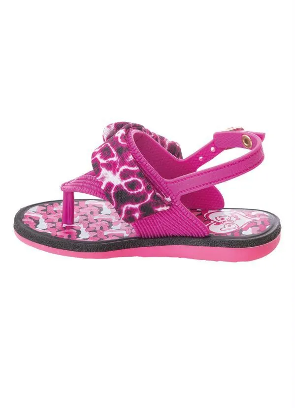 Perfecta - Sandália Infantil Pink com Tecido Estampado 3