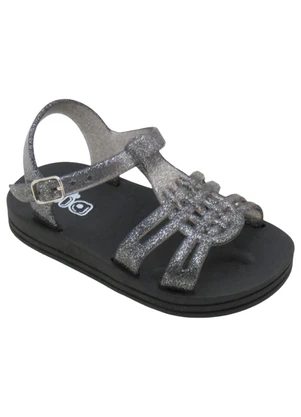 Perfecta - Sandália Infantil Preta em Material de Pvc - PERFECTA