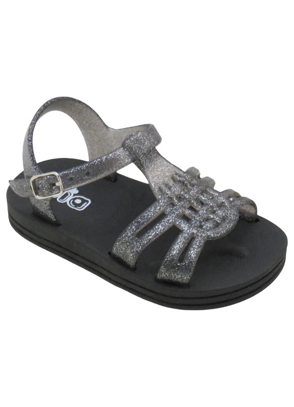 Perfecta - Sandália Infantil Preta em Material de Pvc