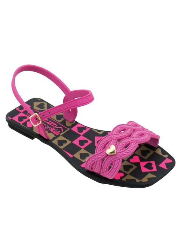 Sandlia Infantil (Rosa) com Adereo Dourado