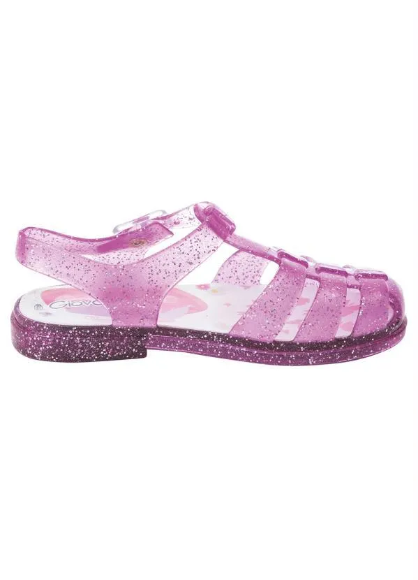 Perfecta - Sandália Infantil Rosa com Detalhe de Gliter