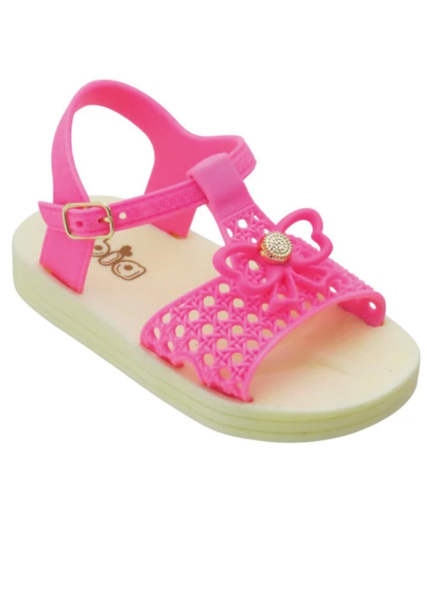 Perfecta - Sandália Infantil Rosa com Detalhe de Laço