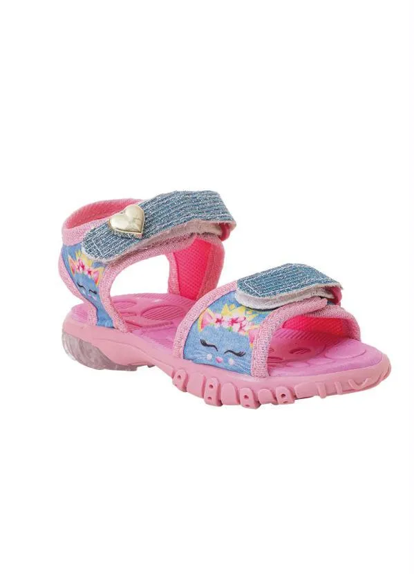 Perfecta - Sandália Infantil Rosa com Velcro